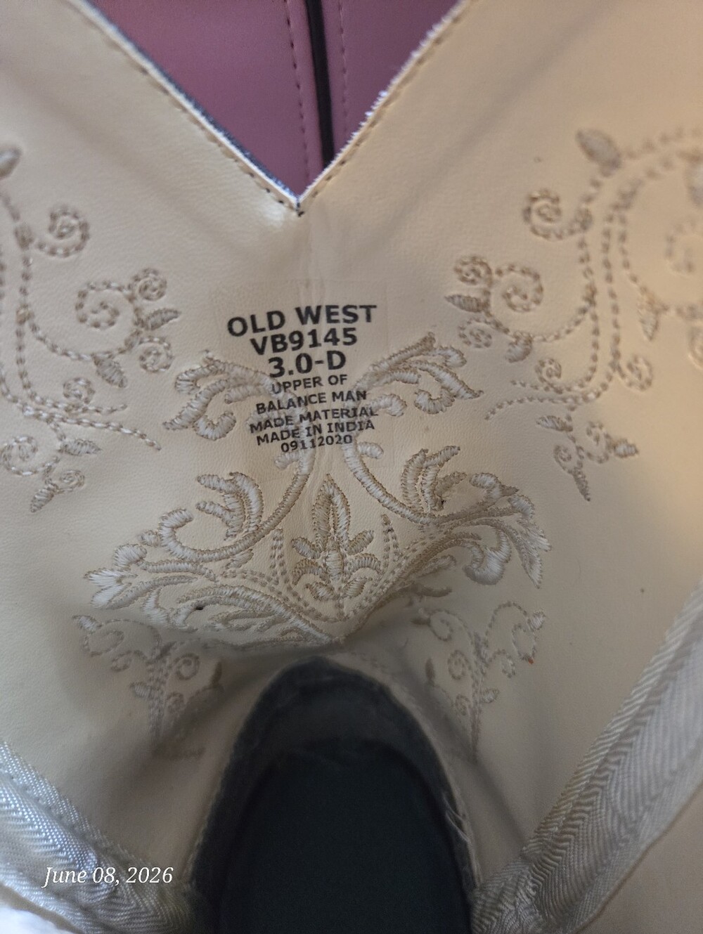 Girl's Old West size 3.0-D boots. - Picture 5 of 6